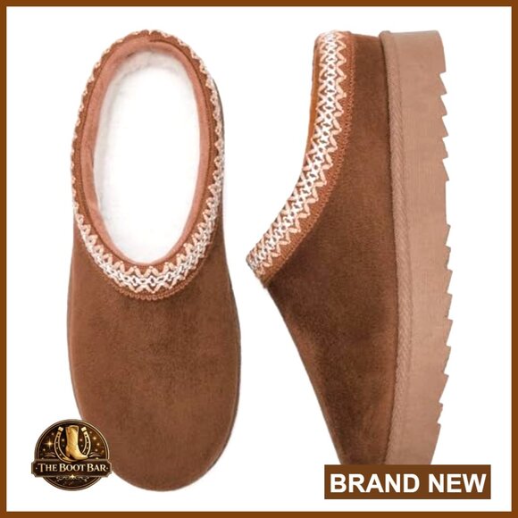 Faux Fur Lined Platform Ankle Boots Slip-On Anti-Slip Winter Snow Boots - Picture 4 of 7